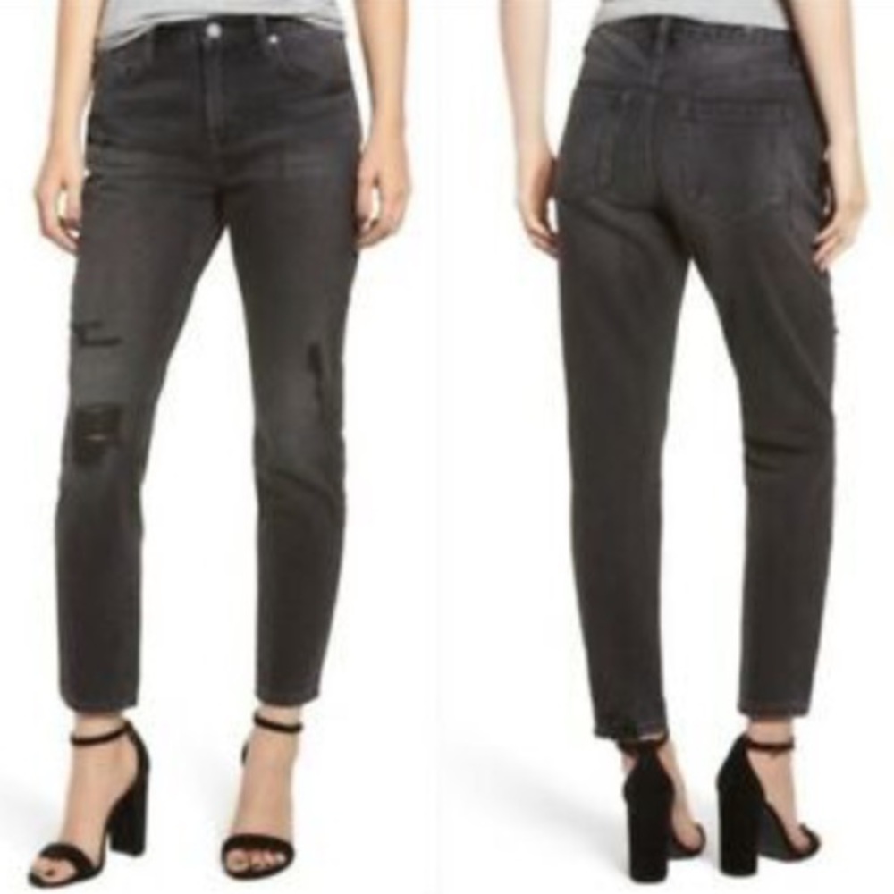NWT BlankNYC high rise tapered ripped skinny jeans